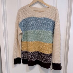 St. John's Bay Multicolor Striped Fisherman Sweater